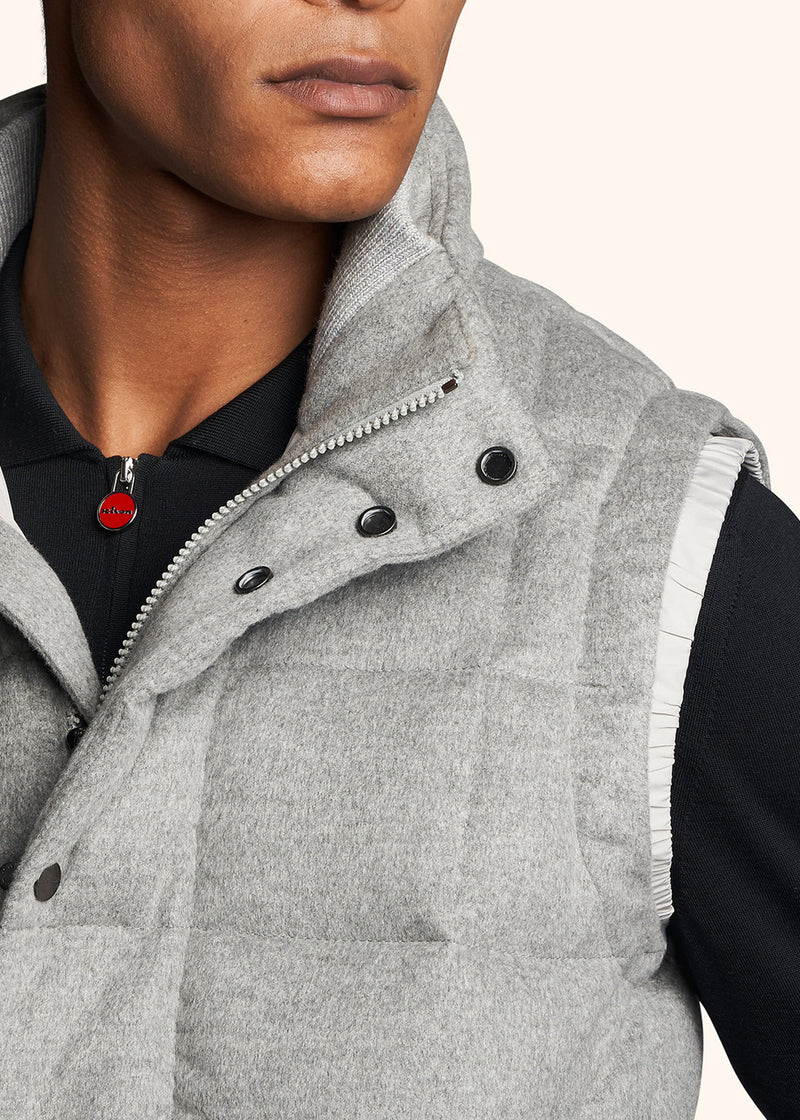 Kiton light grey sleeveless vest for man, made of cashmere - 4