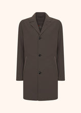 Kiton brown single-breasted coat for man, made of polyamide/nylon