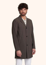 Kiton brown single-breasted coat for man, made of polyamide/nylon - 2