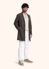 Kiton brown single-breasted coat for man, made of polyamide/nylon - 5