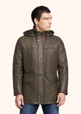 Kiton green loden outdoor jacket for man, made of lambskin - 2