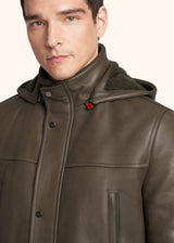 Kiton green loden outdoor jacket for man, made of lambskin - 4