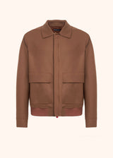 Kiton hazelnut blouson for man, made of wool