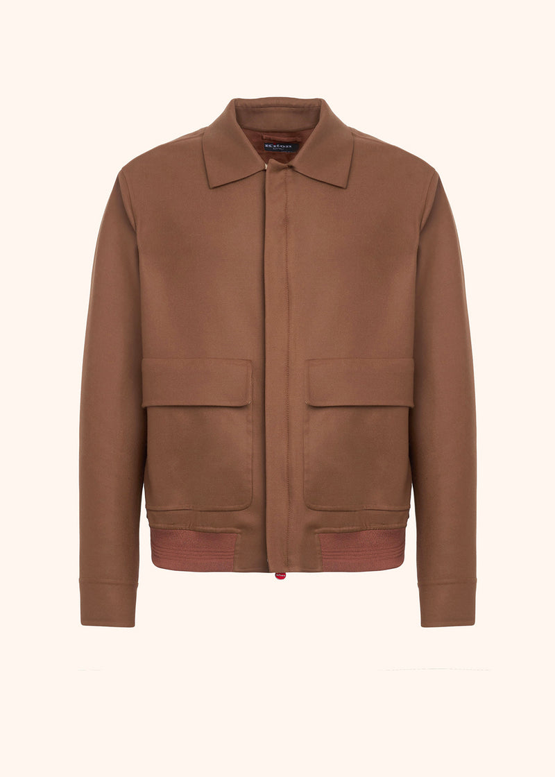 Kiton hazelnut blouson for man, made of wool