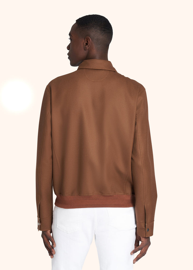 Kiton hazelnut blouson for man, made of wool - 3