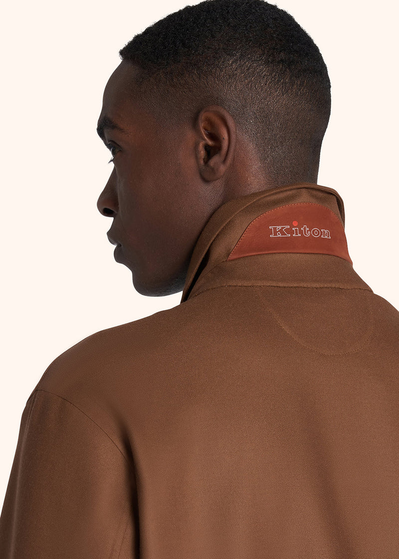 Kiton hazelnut blouson for man, made of wool - 4