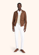 Kiton hazelnut blouson for man, made of wool - 5