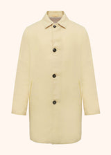 Kiton yellow single-breasted coat for man, made of linen