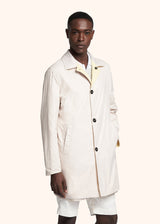 Kiton yellow single-breasted coat for man, made of linen - 3