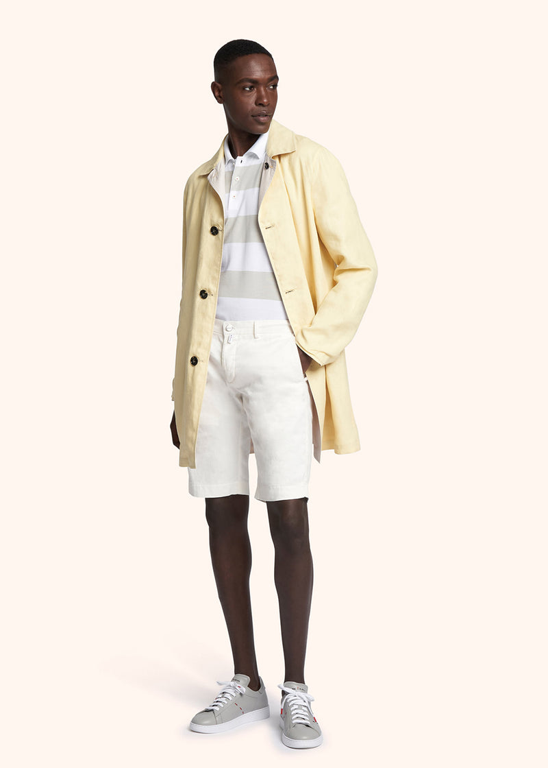 Kiton yellow single-breasted coat for man, made of linen - 5
