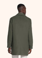 Kiton dark green single-breasted coat for man, made of linen - 3