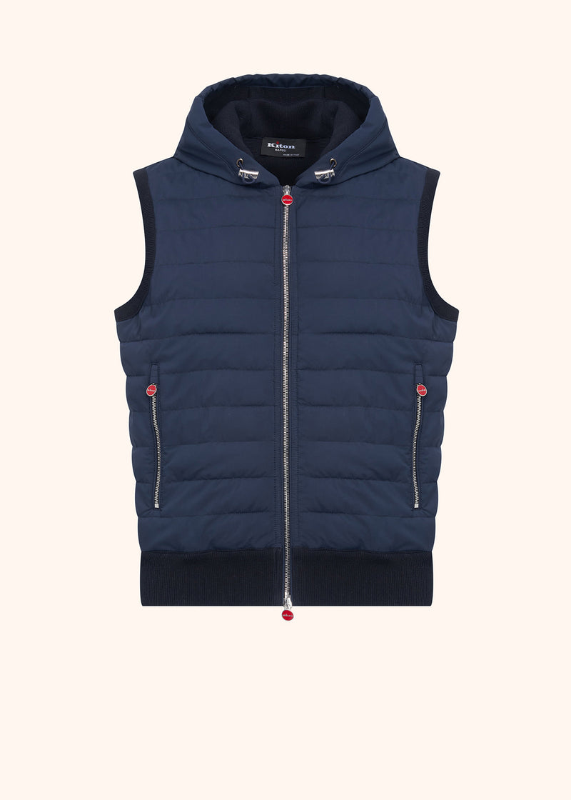 Kiton navy blue vest for man, made of polyester