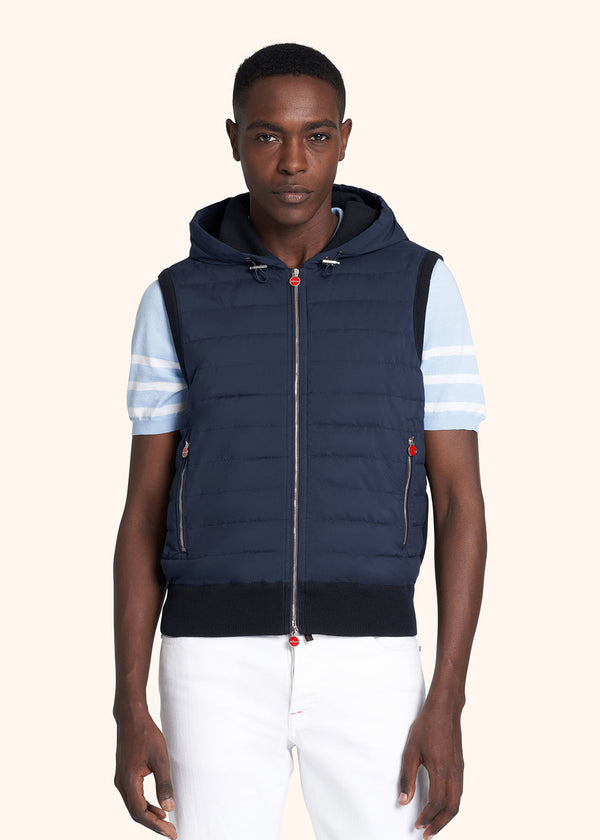 Kiton navy blue vest for man, made of polyester - 2